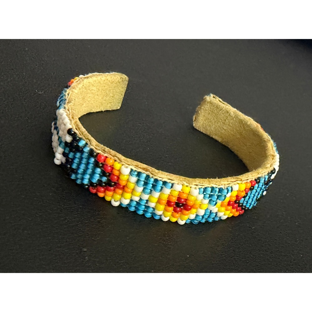Beaded Cuff Bracelet Southwestern Multicolor Woven